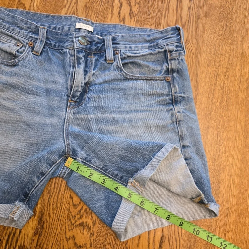 J Crew Jean Shorts‎ Womens 27 - 4/6 Medium Wash High Rise Denim Rolled Hem Boho